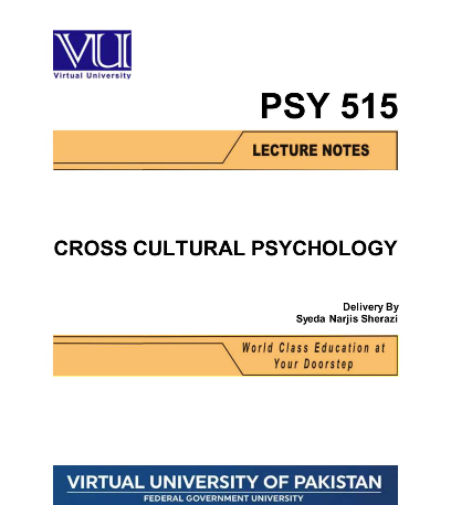 PSY515 Cross Cultural Psychology