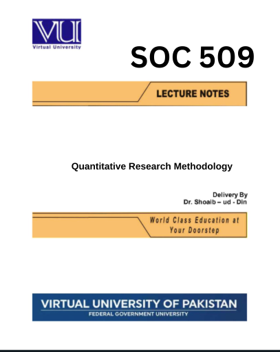 SOC509 Quantitative Research Methodology