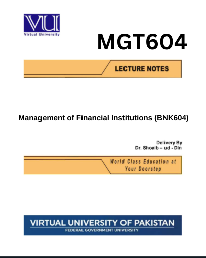 Management of Financial Institutions (BNK604)