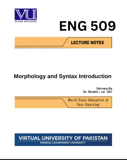 Morphology and Syntax Introduction