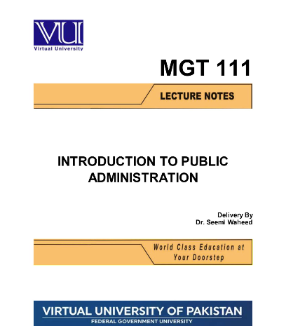 MGT111 Introduction to Public Administration