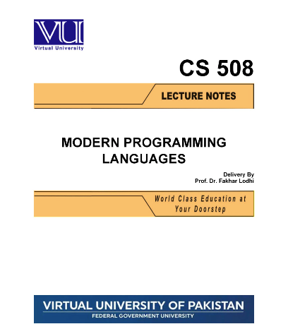 CS508 Modern Programming Languages