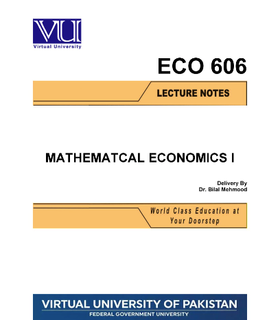 ECO606 Mathematical Economics I