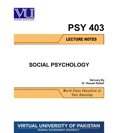 PSY403 Social Psychology