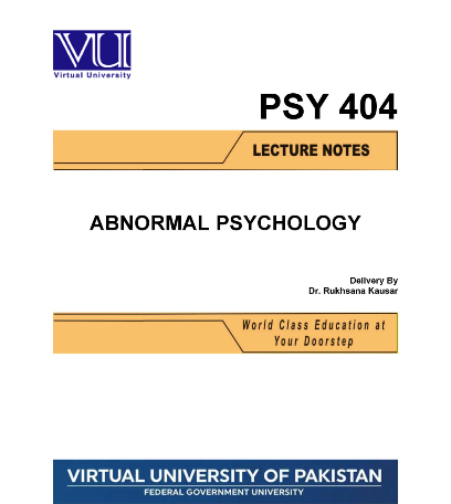 PSY404 Abnormal Psychology